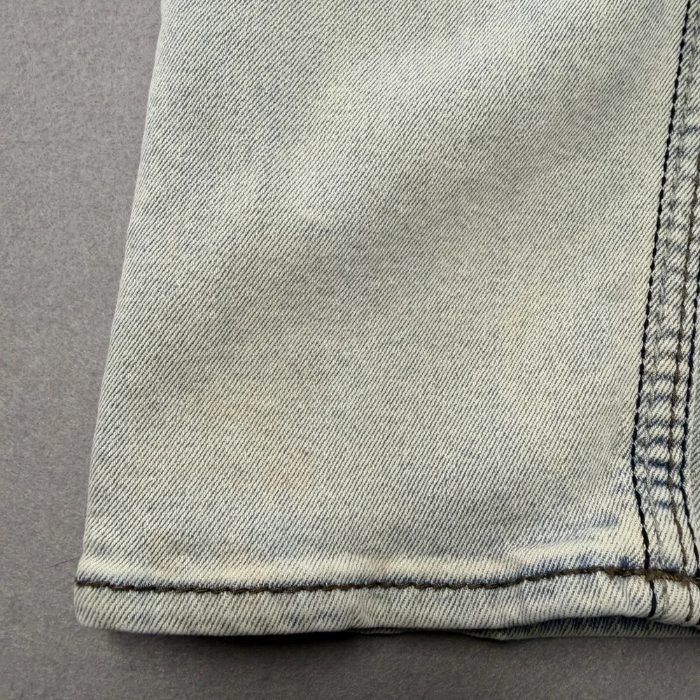 True Religion Rocco Relaxed Skinny Jeans Mens 38 Light Wash Horseshoe Stitch